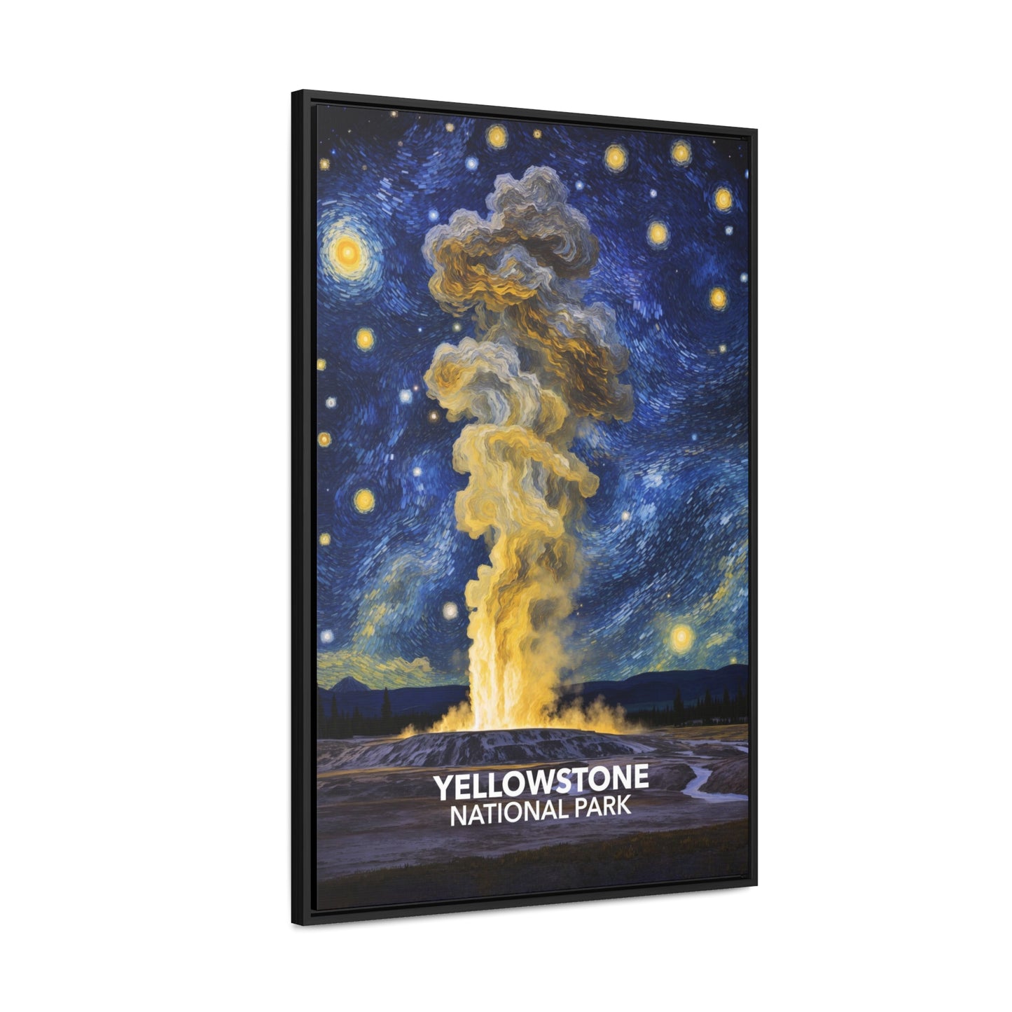 Yellowstone National Park Framed Canvas - The Starry Night