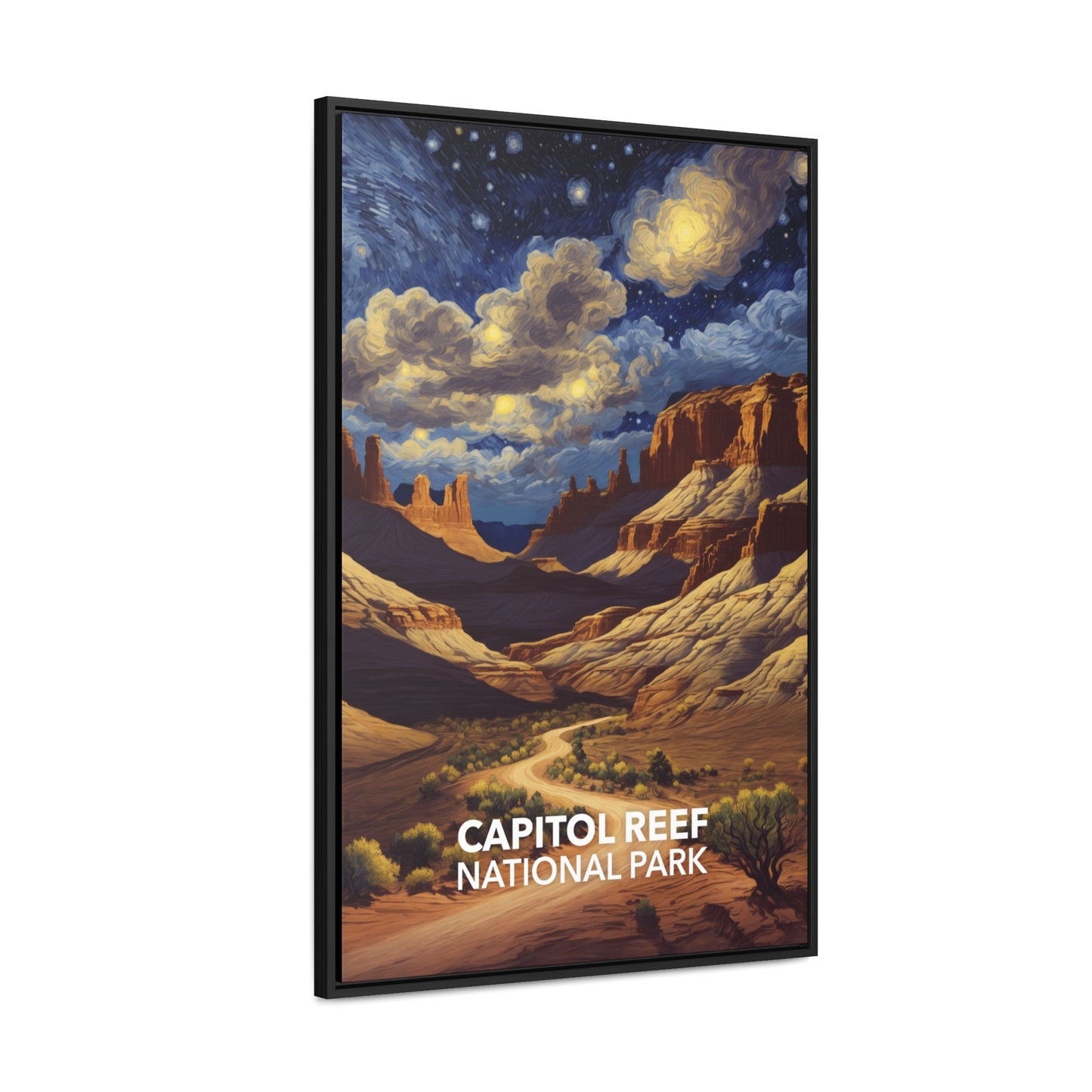Capitol Reef National Park Framed Canvas - The Starry Night