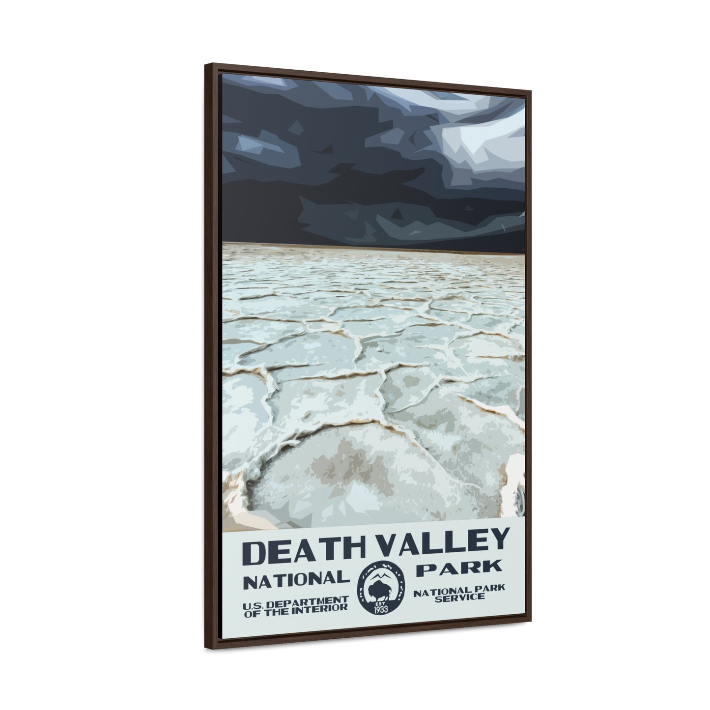 Death Valley National Park Framed Canvas - WPA Poster Badwater Basin