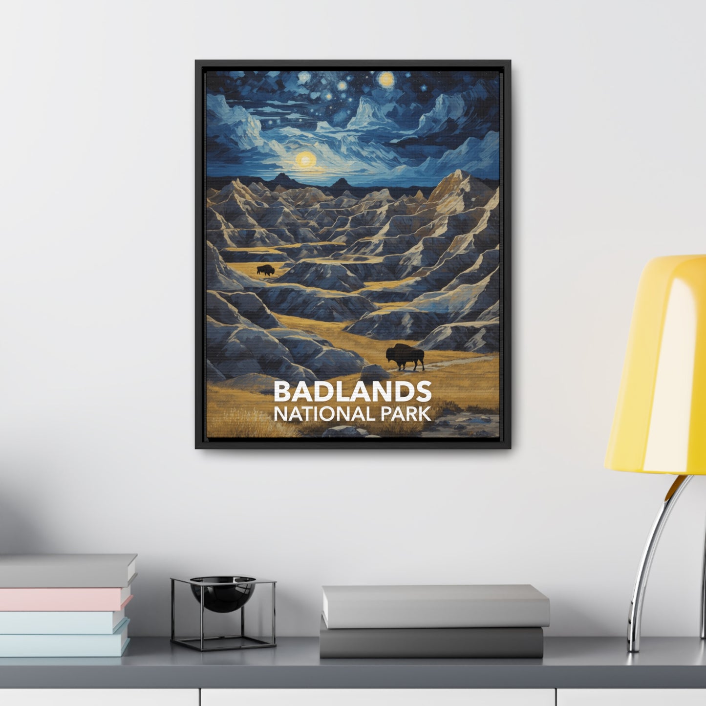 Badlands National Park Framed Canvas - The Starry Night