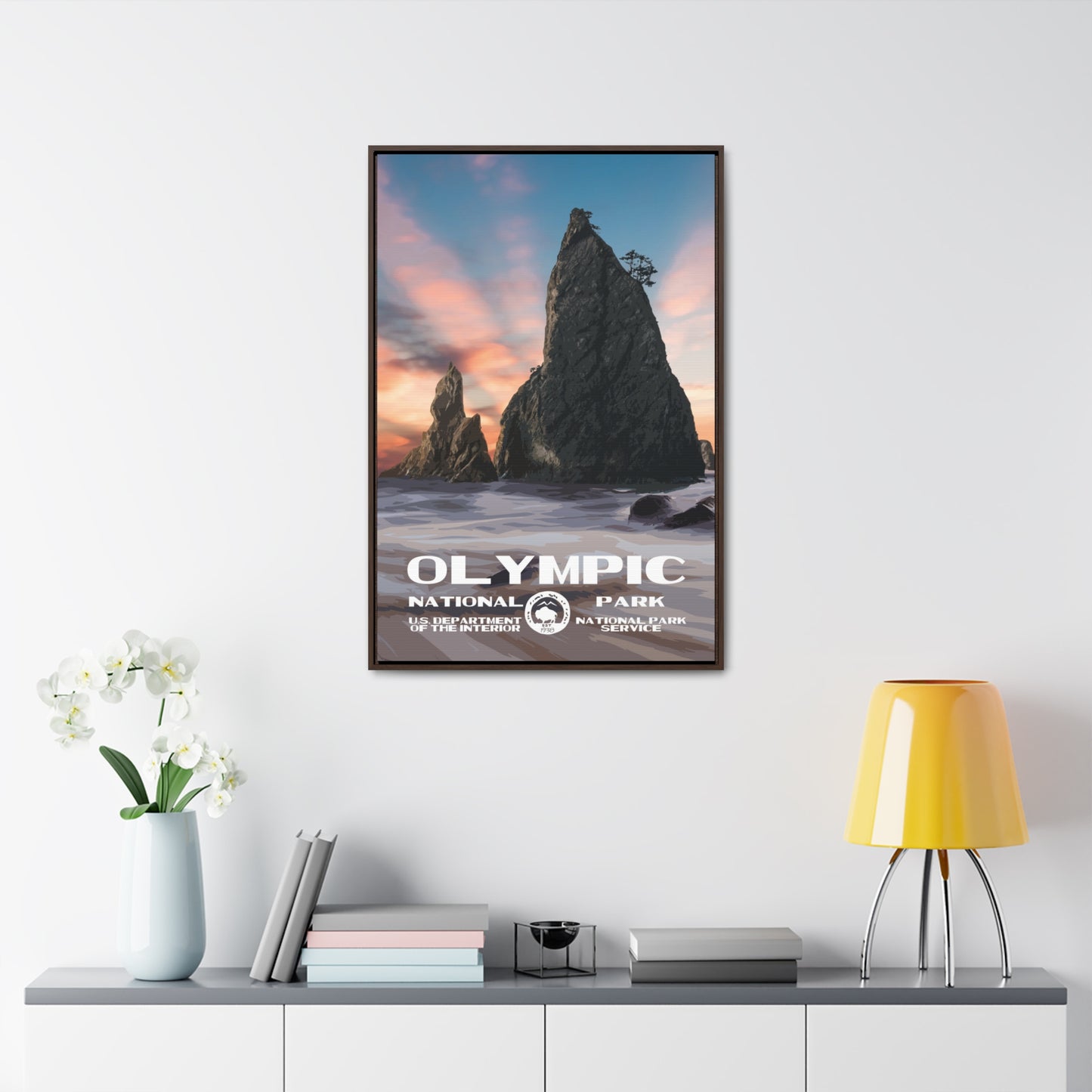 Olympic National Park Framed Canvas - WPA Poster