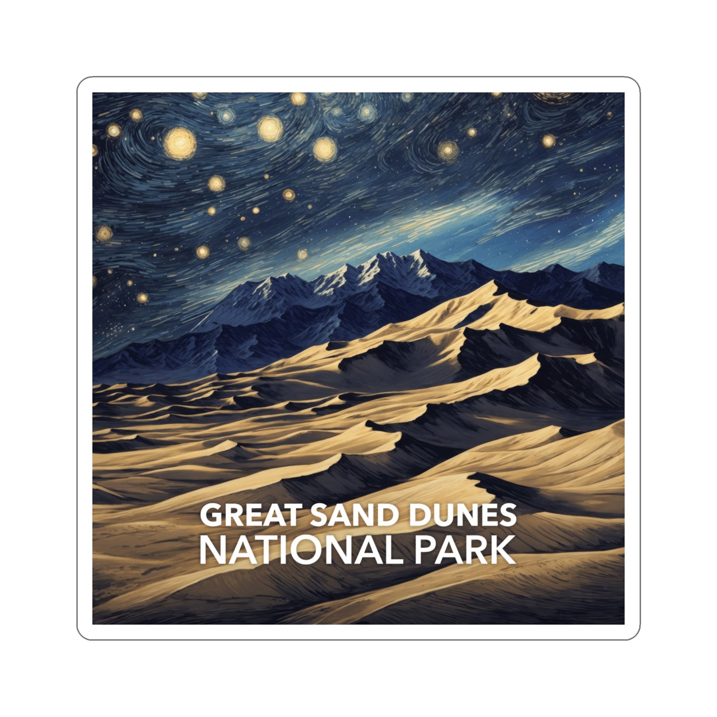 Great Sand Dunes National Park Sticker - The Starry Night