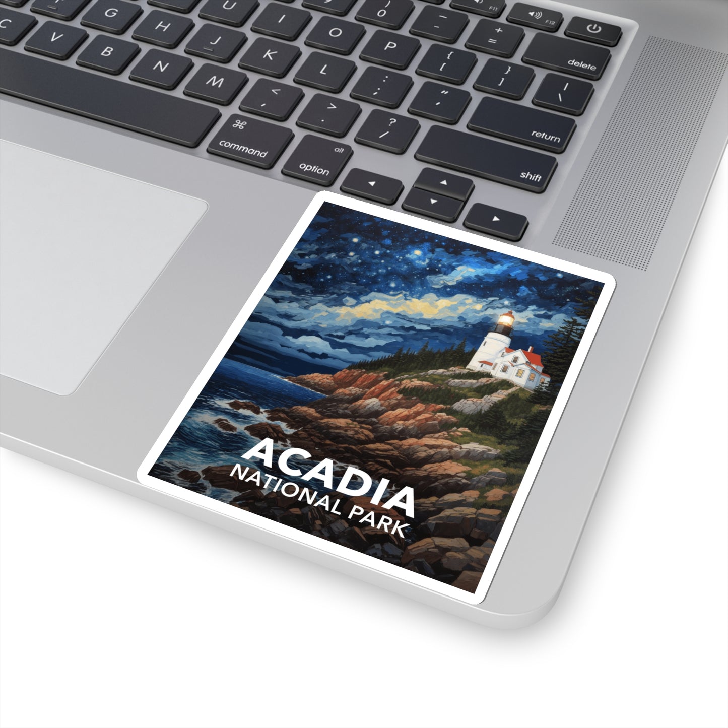 Acadia National Park Sticker - Starry Night Lighthouse
