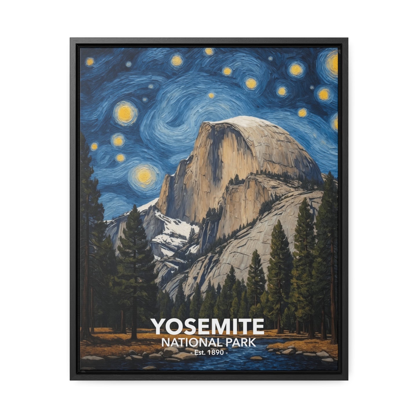 Yosemite National Park Framed Canvas - The Starry Night