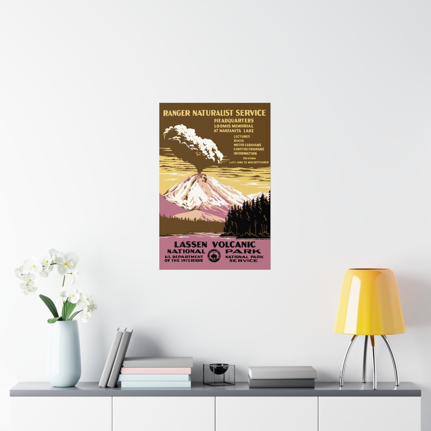 Lassen Volcanic National Park Poster - Vintage WPA Design