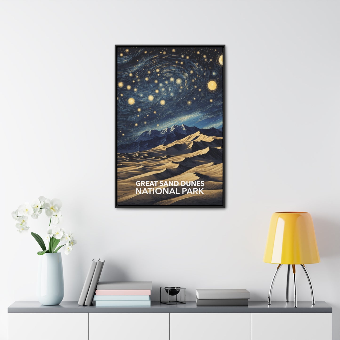 Great Sand Dunes National Park Framed Canvas - The Starry Night