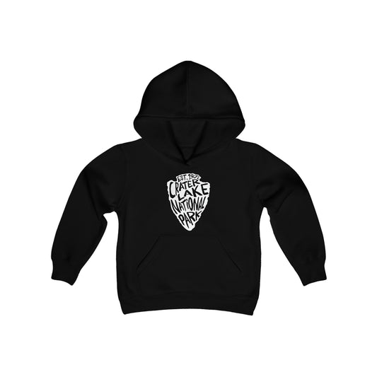 Crater Lake National Park Kids Hoodie - Arrowhead Chunky Text