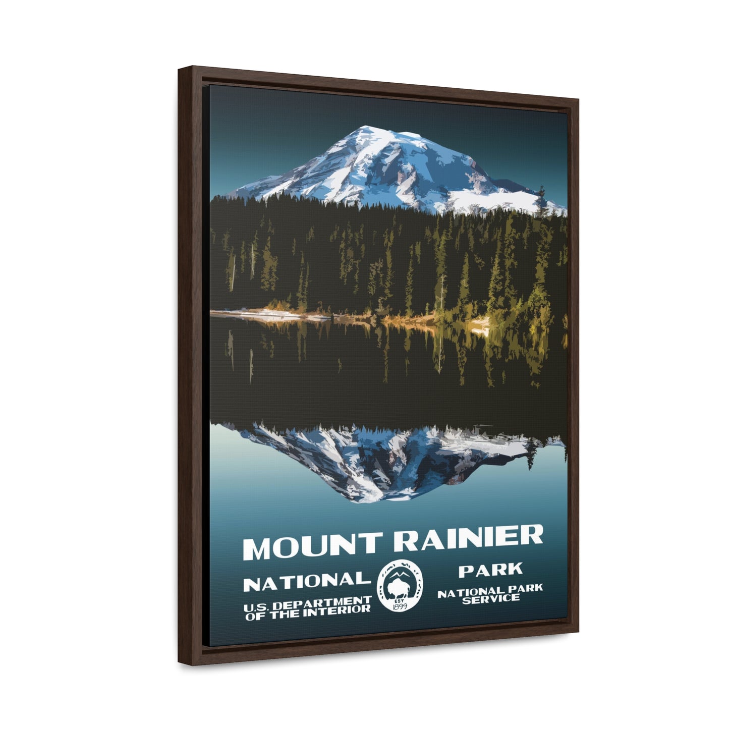 Mount Rainier National Park Framed Canvas - WPA Poster