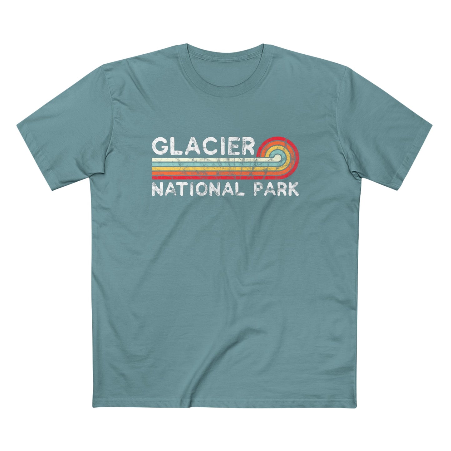 Glacier National Park T-Shirt - Vintage Stretched Sunrise