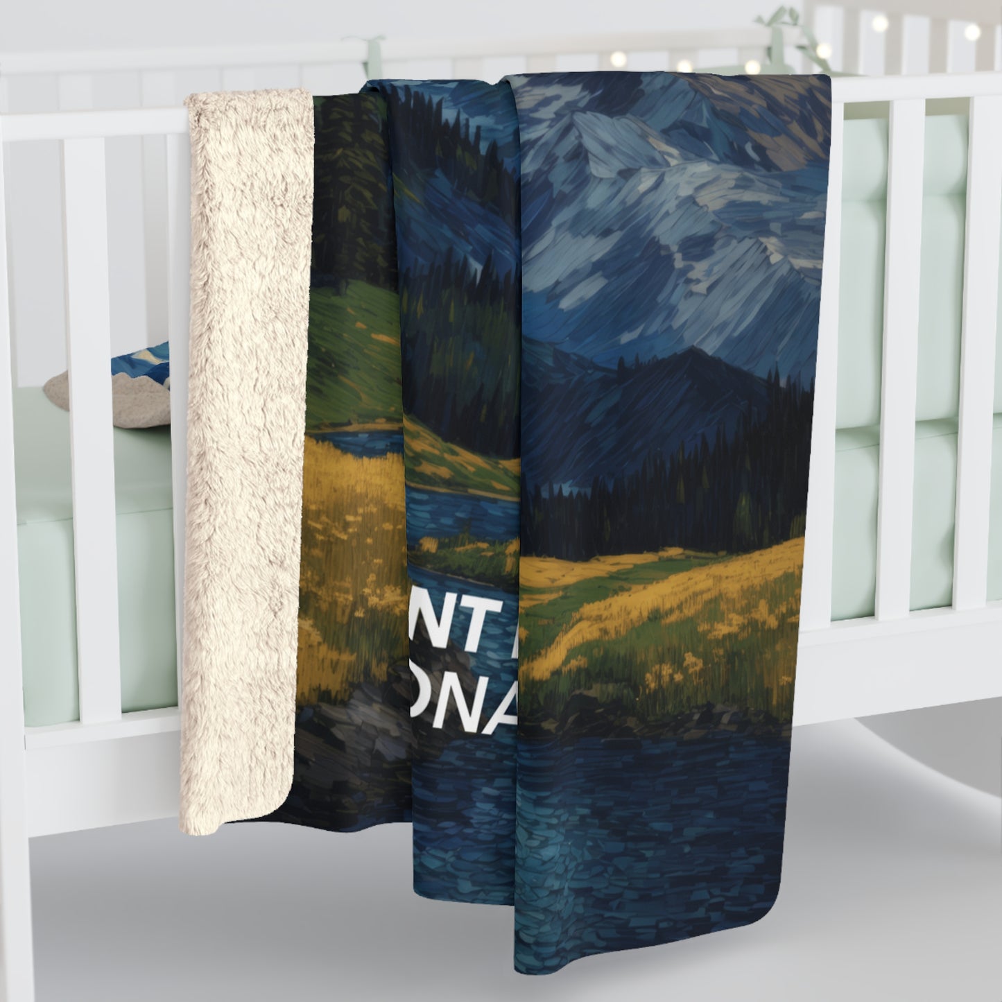 Mount Rainier National Park Sherpa Blanket - The Starry Night