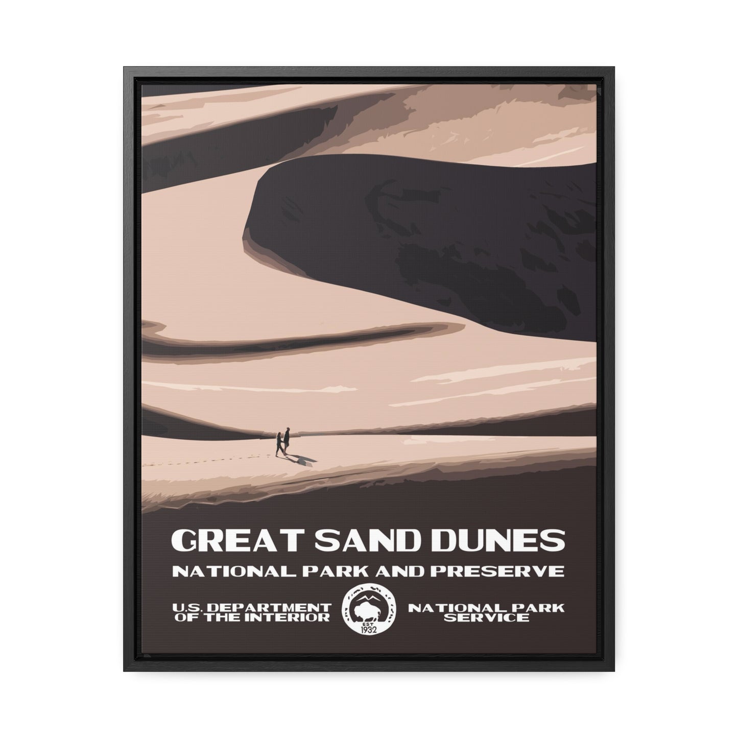 Great Sand Dunes National Park Framed Canvas - WPA Poster