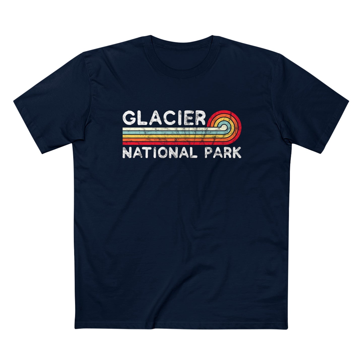 Glacier National Park T-Shirt - Vintage Stretched Sunrise