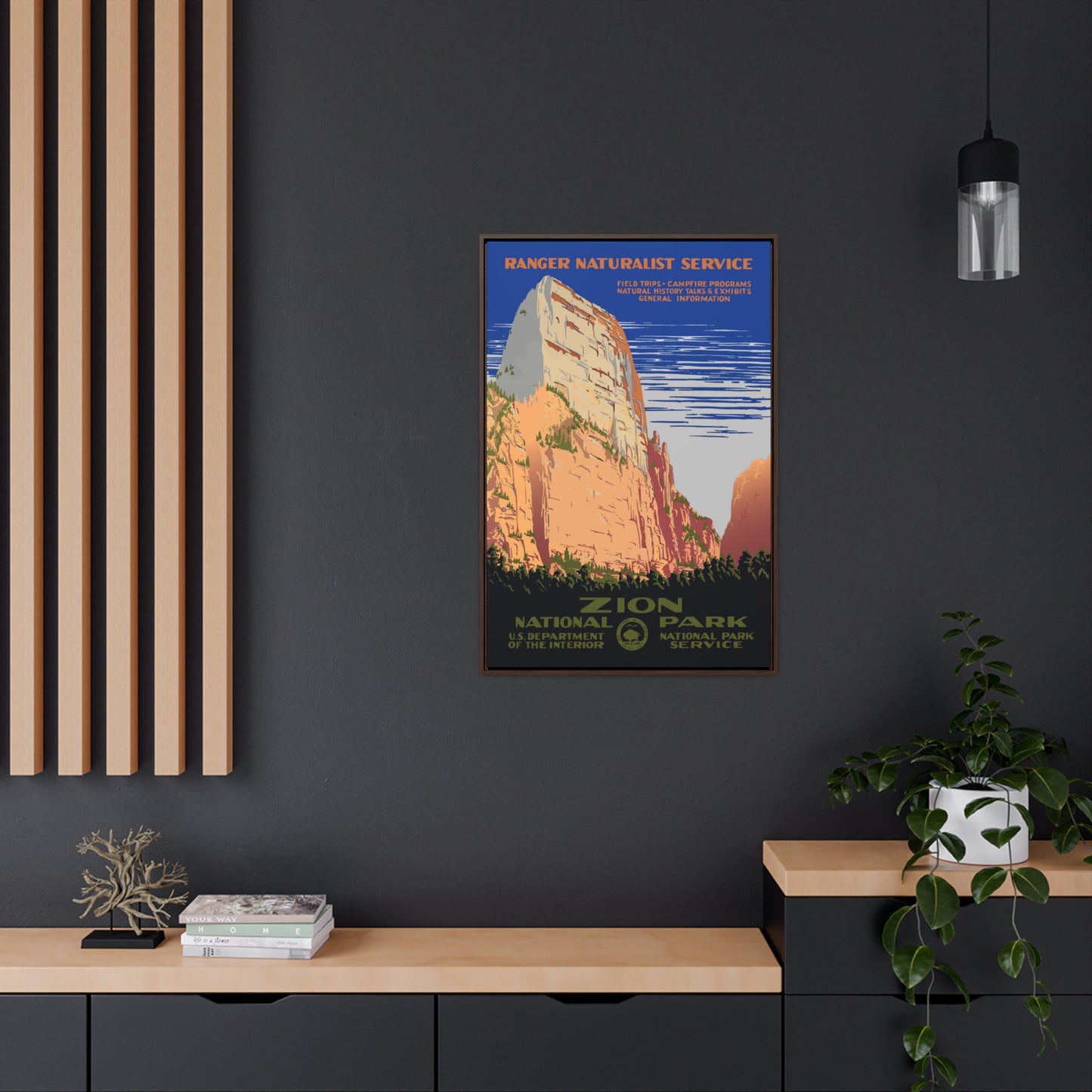 Zion National Park Framed Canvas - WPA Poster