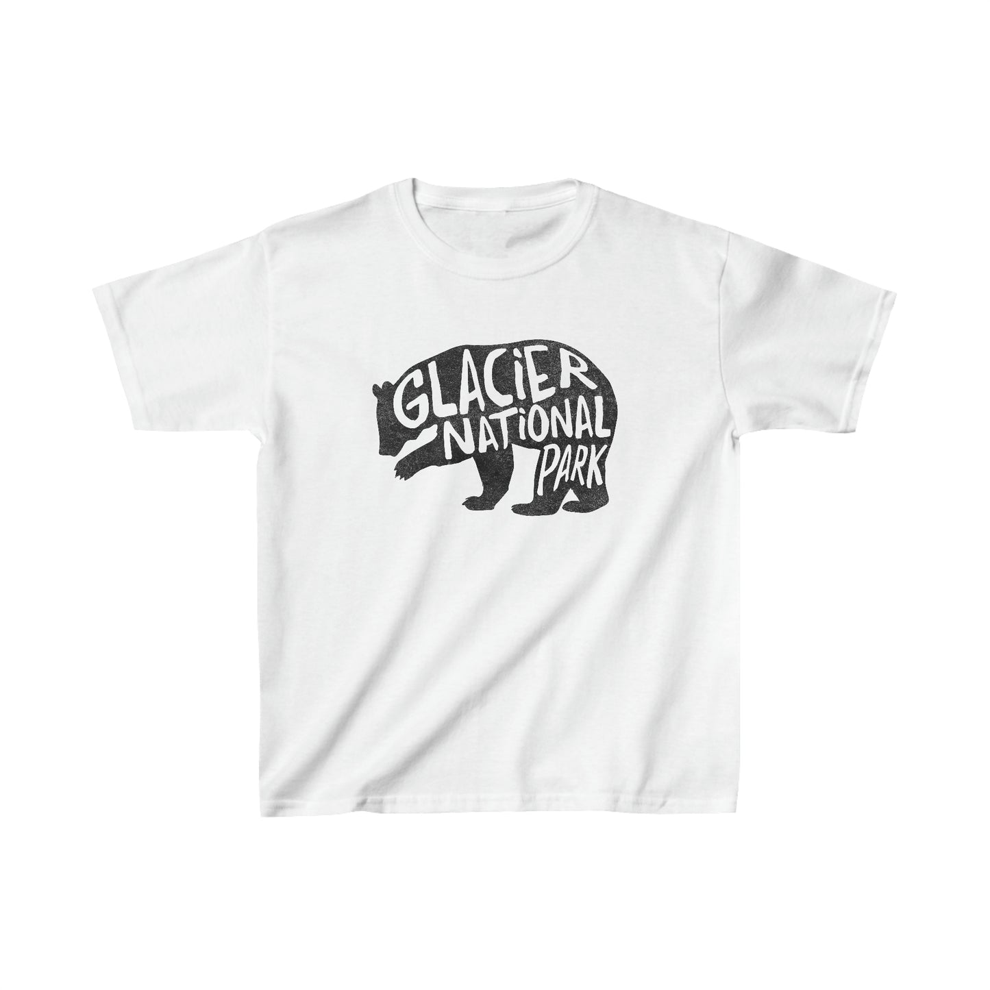 Glacier National Park Child T-Shirt - Grizzly Bear Chunky Text