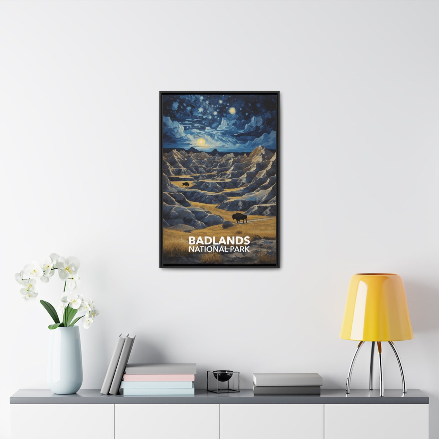 Badlands National Park Framed Canvas - The Starry Night