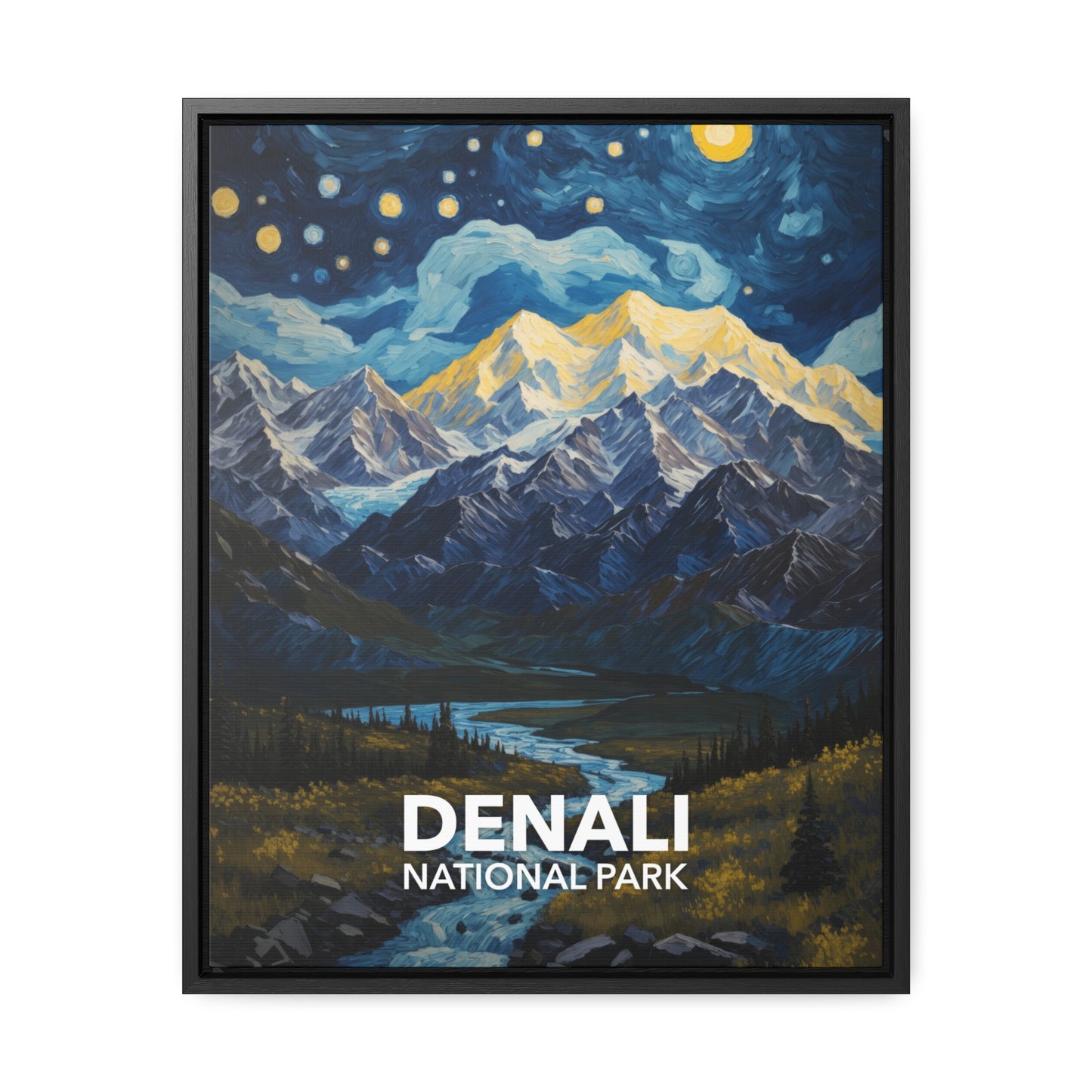 Denali National Park Framed Canvas - The Starry Night