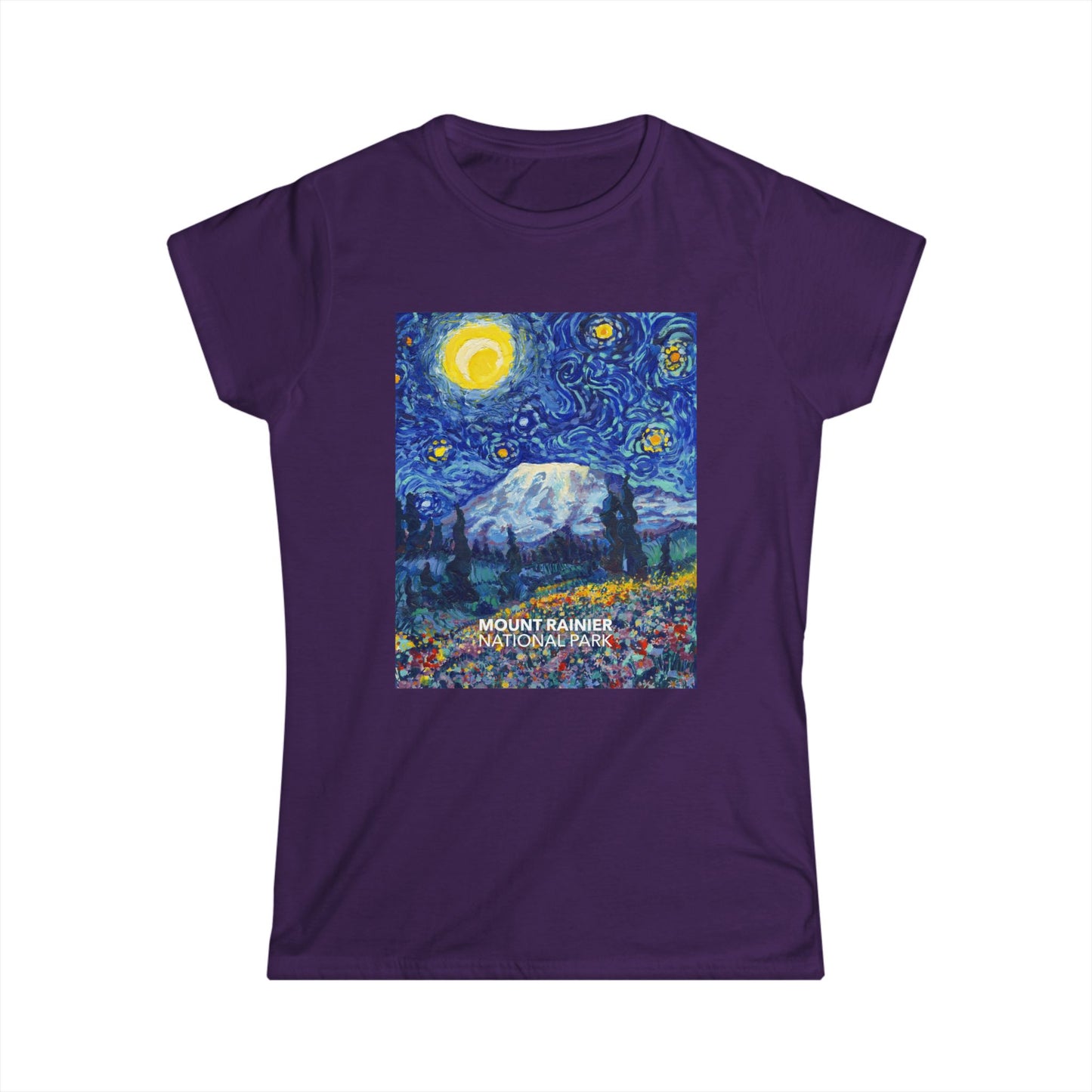 Mount Rainier National Park T-Shirt - Women's Starry Night
