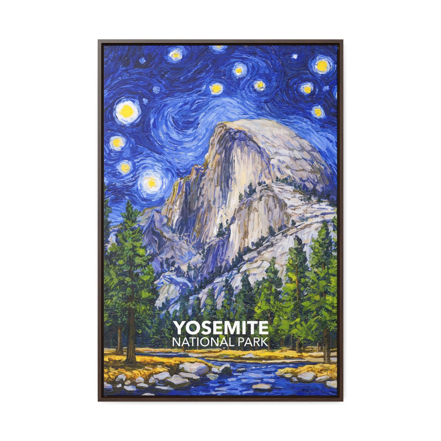 Yosemite National Park Framed Canvas - The Starry Night