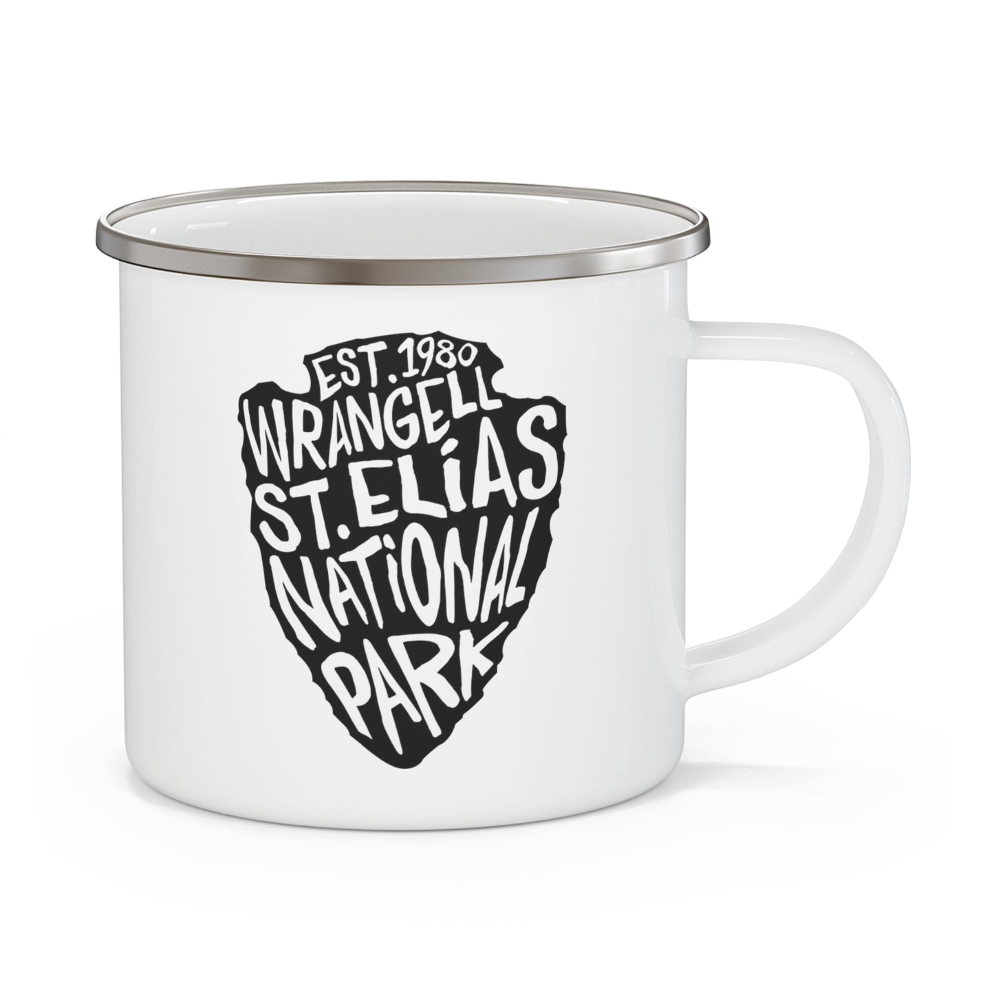Wrangell St Elias National Park Enamel Camping Mug - Arrowhead