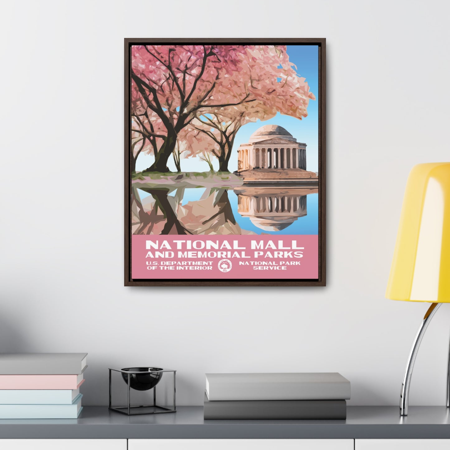 National Mall and Memorial Parks Framed Canvas - WPA Poster