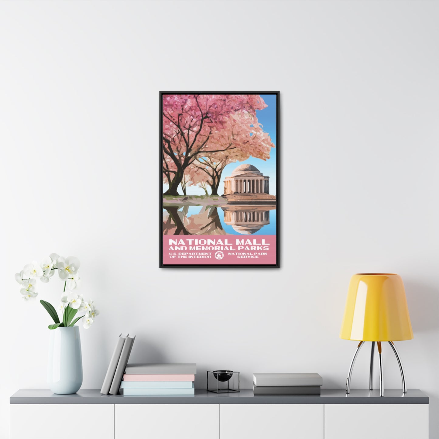 National Mall and Memorial Parks Framed Canvas - WPA Poster
