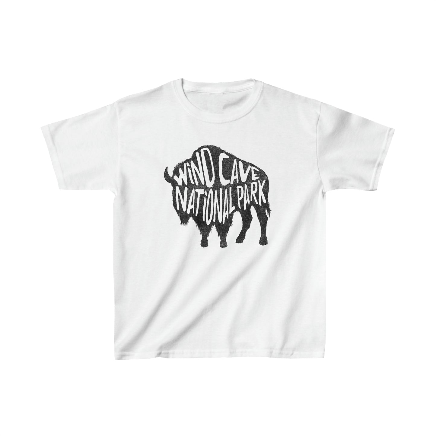Wind Cave National Park Child T-Shirt - Bison Chunky Text