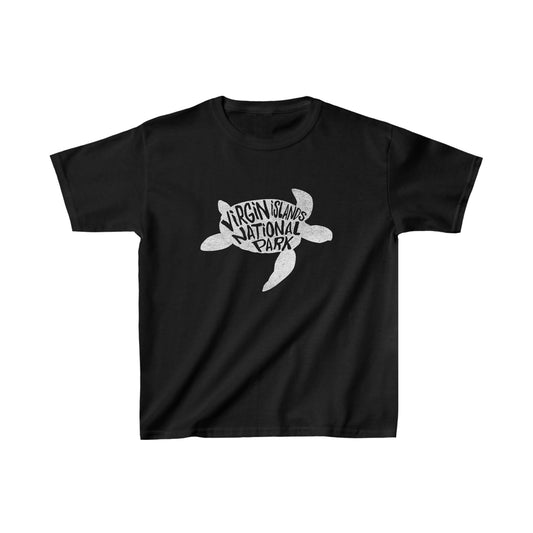 Virgin Islands National Park Child T-Shirt - Sea Turtle Chunky Text