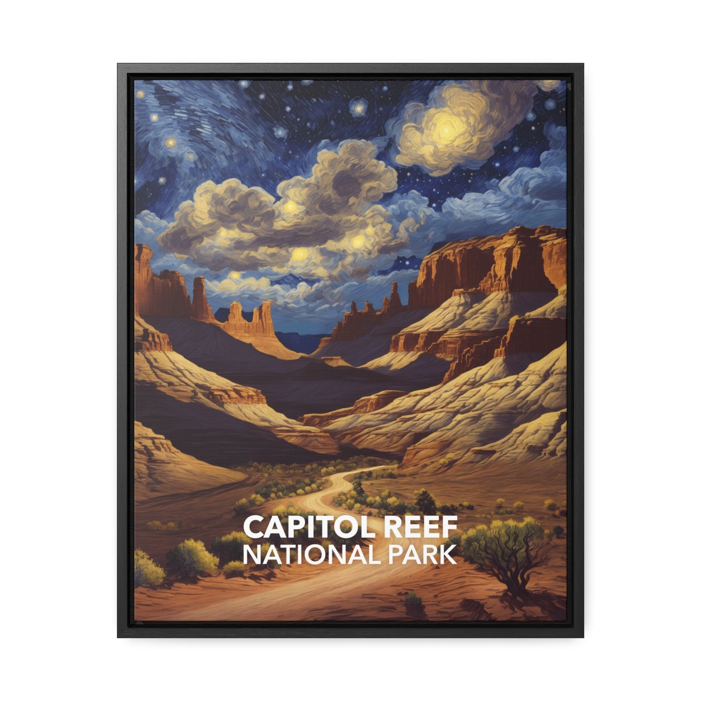 Capitol Reef National Park Framed Canvas - The Starry Night