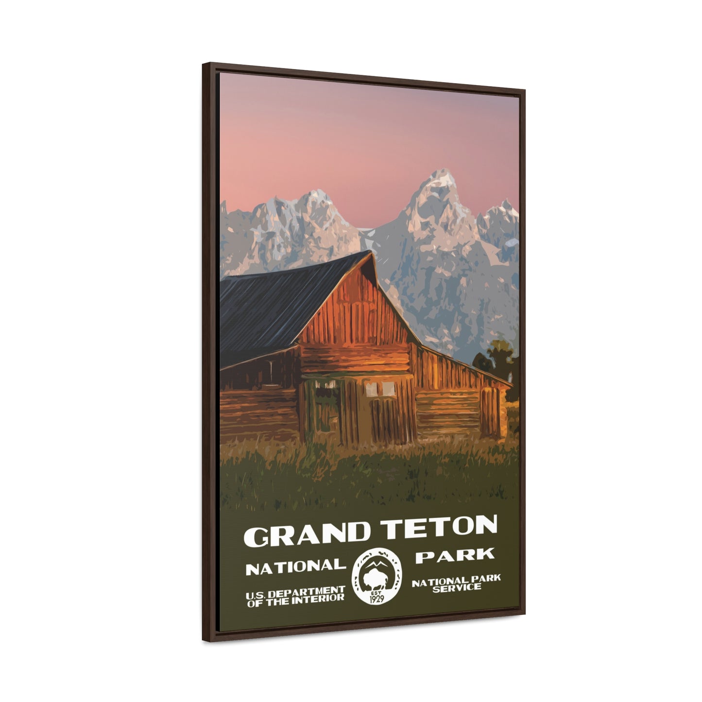 Grand Teton National Park Framed Canvas - WPA Poster Barn