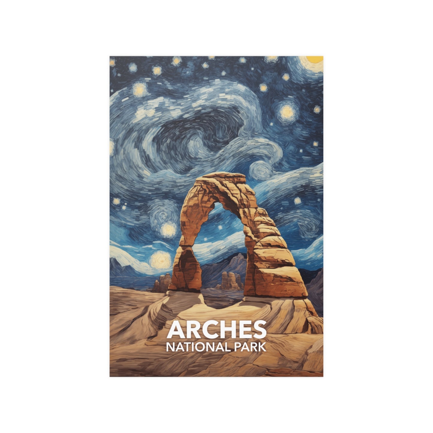 Arches National Park Poster - Starry Night
