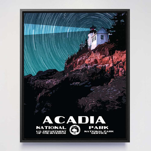 Acadia National Park Framed Canvas - WPA Poster