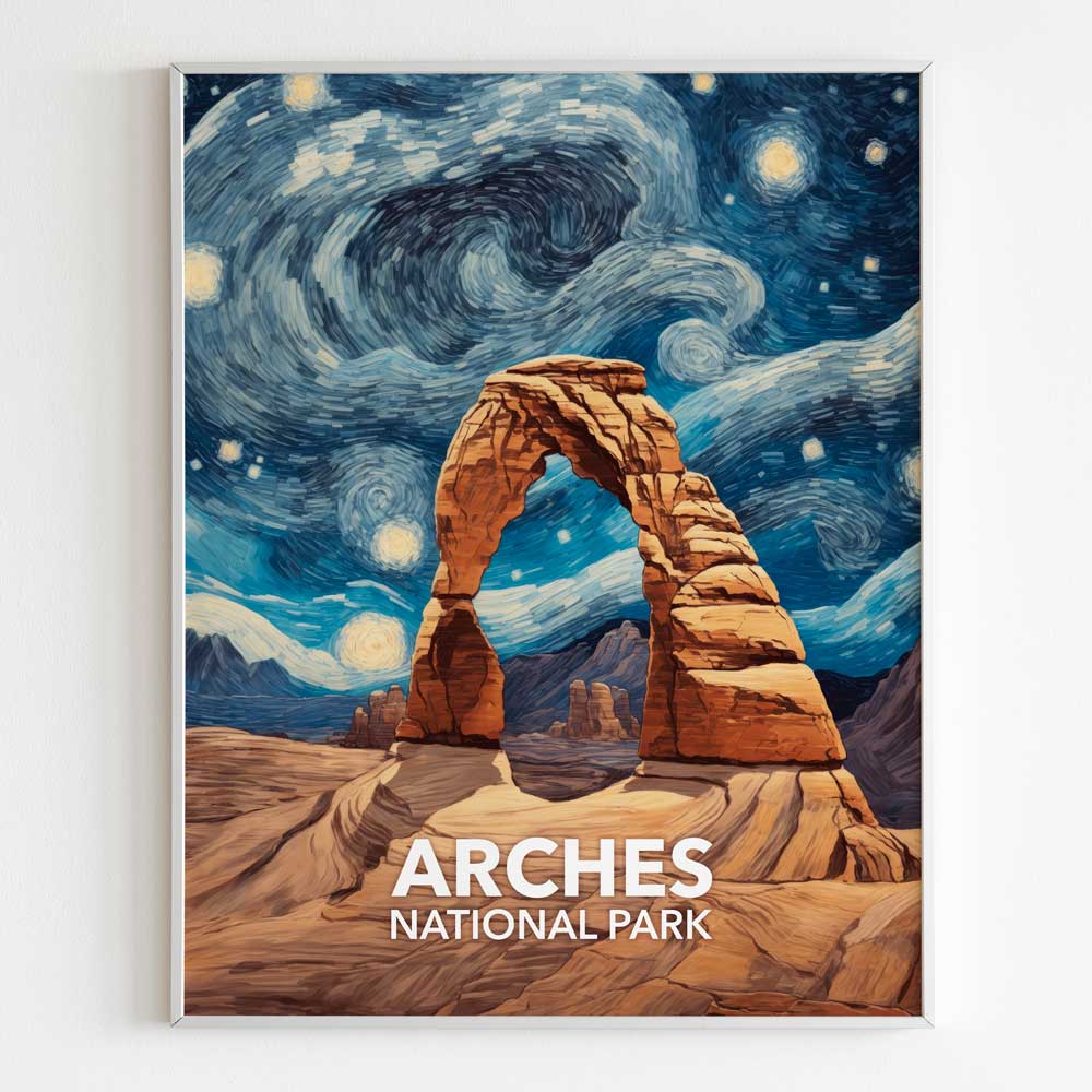 Arches National Park Poster - Starry Night
