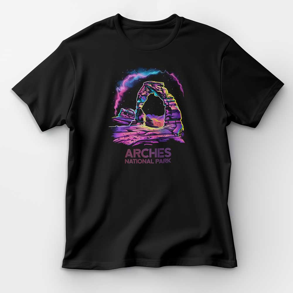 Arches National Park T-Shirt - 80s Neon Design