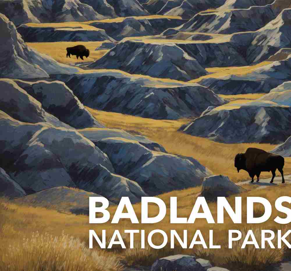 Badlands National Park Poster - Starry Night