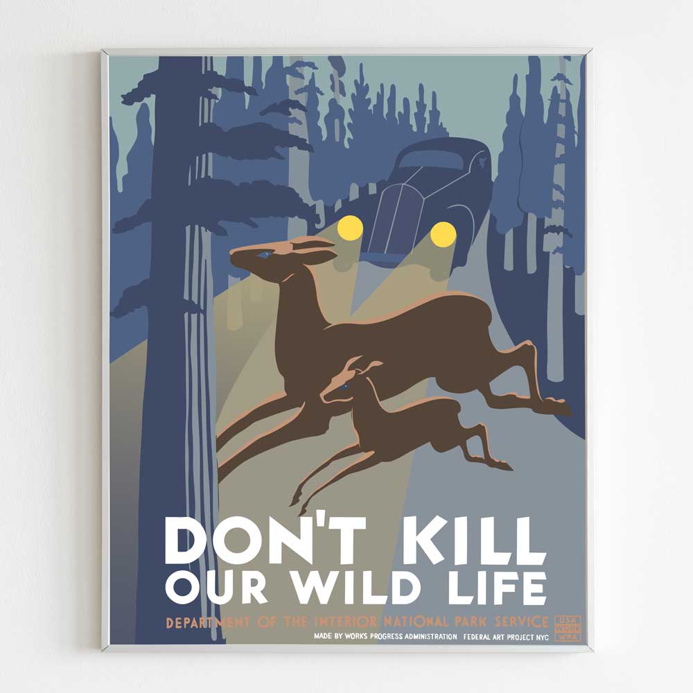 Don't Kill Wildlife Poster - Vintage WPA Design