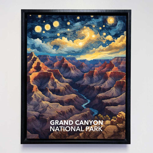 Grand Canyon National Park Framed Canvas - The Starry Night