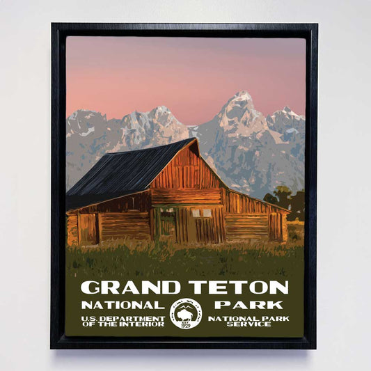 Grand Teton National Park Framed Canvas - WPA Poster Barn