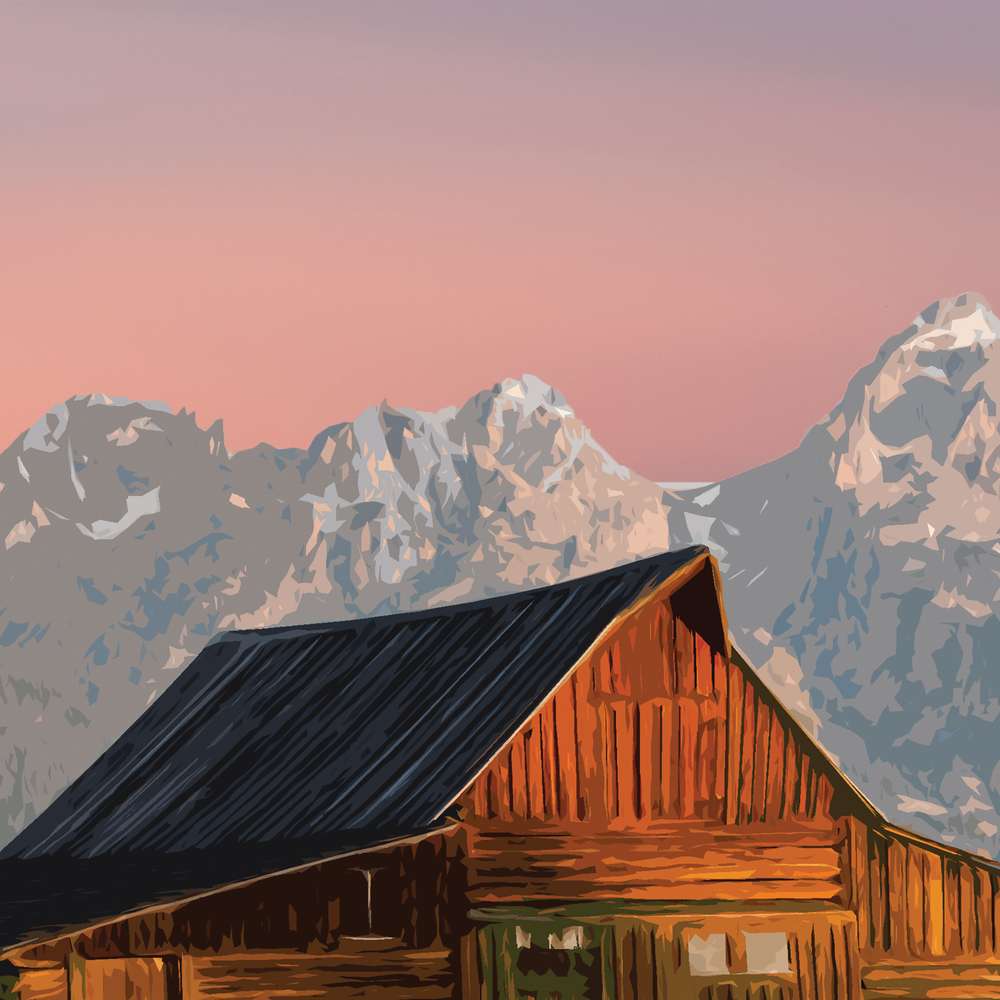 Grand Teton National Park Framed Canvas - WPA Poster Barn