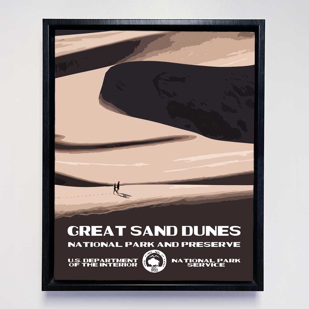 Great Sand Dunes National Park Framed Canvas - WPA Poster