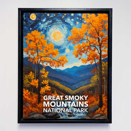 Great Smoky Mountains National Park Framed Canvas - The Starry Night