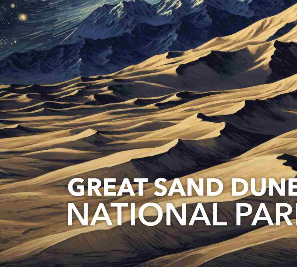 Great Sand Dunes National Park Poster - Starry Night