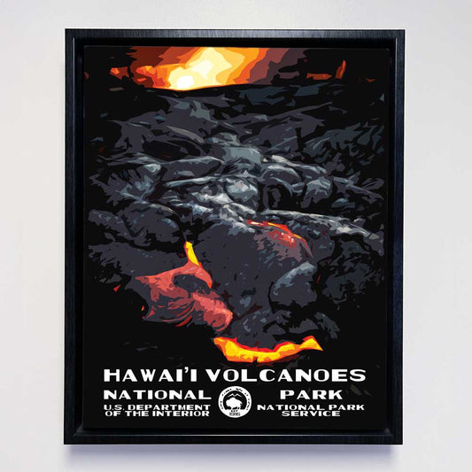 Hawaii Volcanoes National Park Framed Canvas - WPA Poster