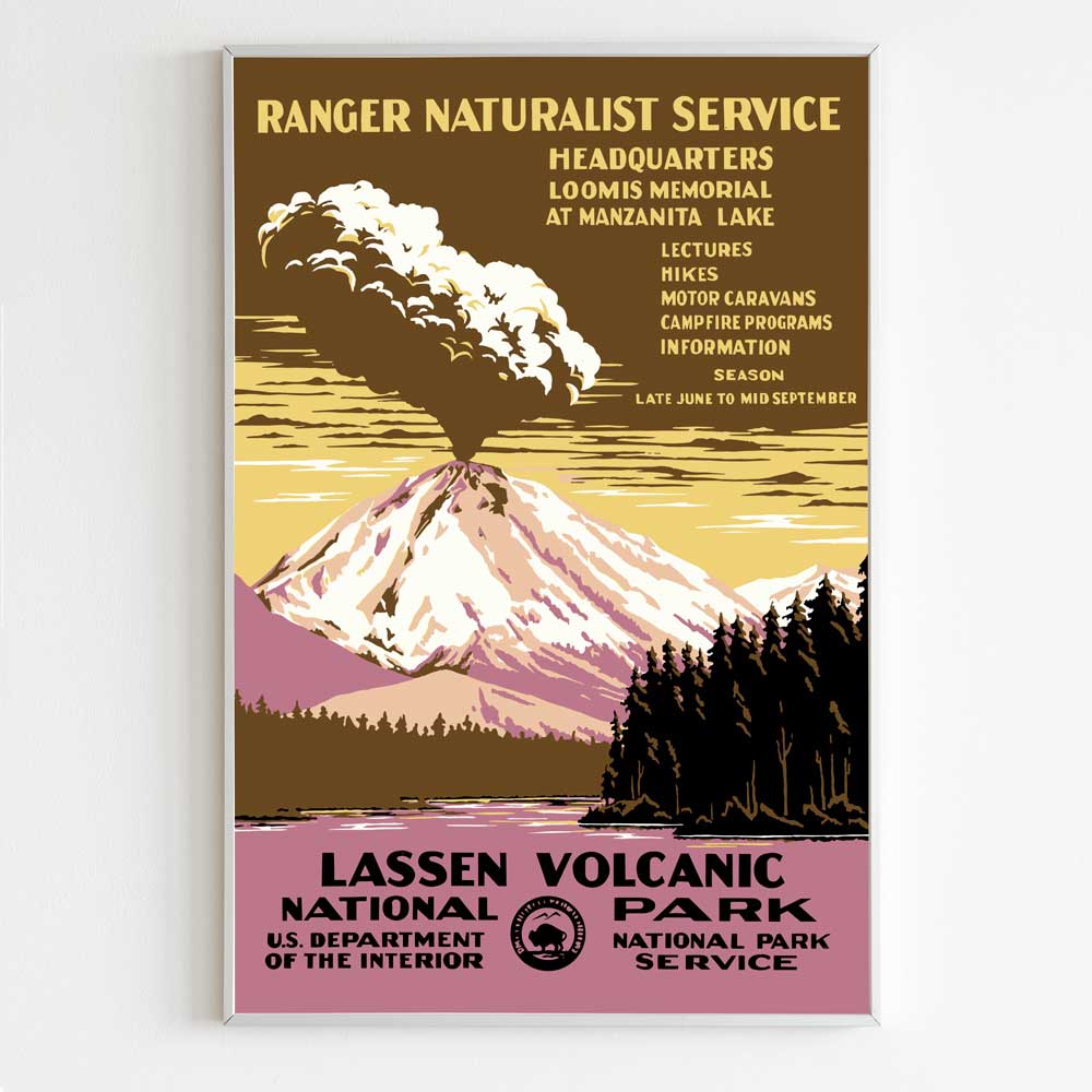 Lassen Volcanic National Park Poster - Vintage WPA Design