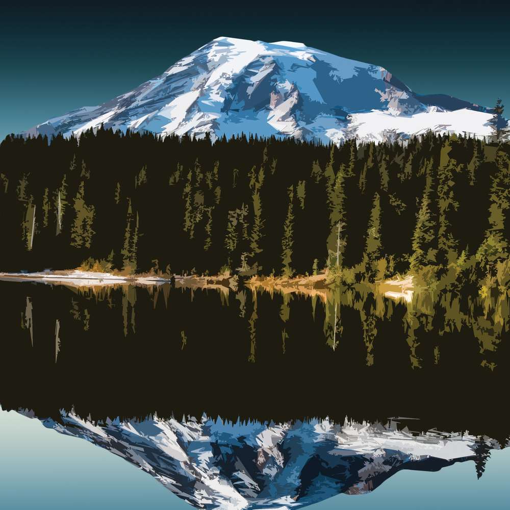 Mount Rainier National Park Framed Canvas - WPA Poster