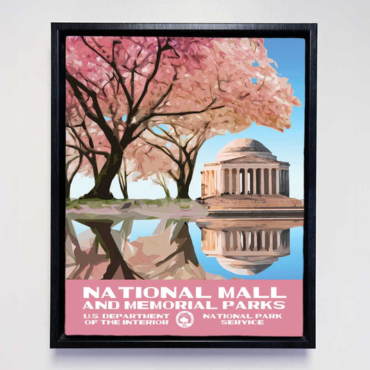 National Mall and Memorial Parks Framed Canvas - WPA Poster