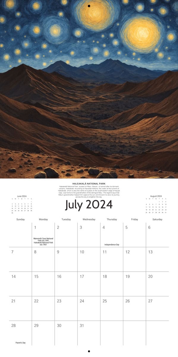 Starry Night 2024 Calendar