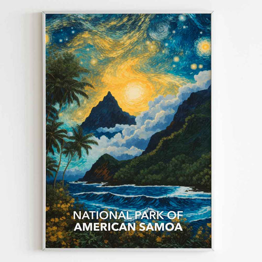 National Park of American Samoa Poster - Starry Night