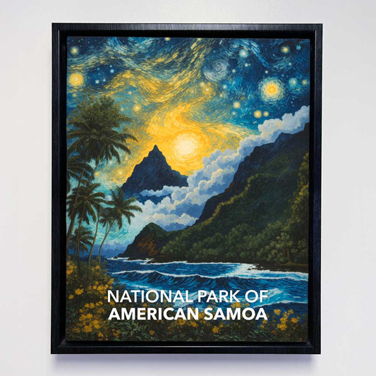 National Park of American Samoa Framed Canvas - The Starry Night