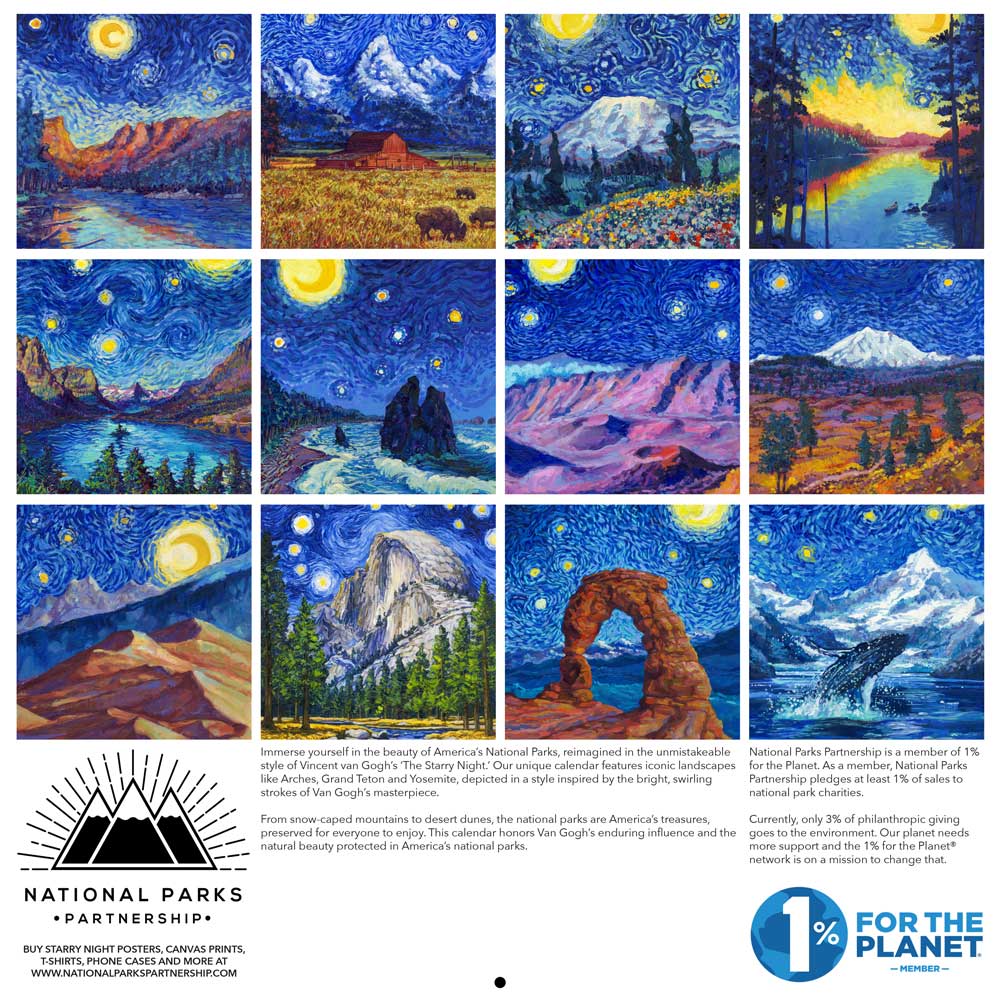 National Park Calendar 2025 Starry Night