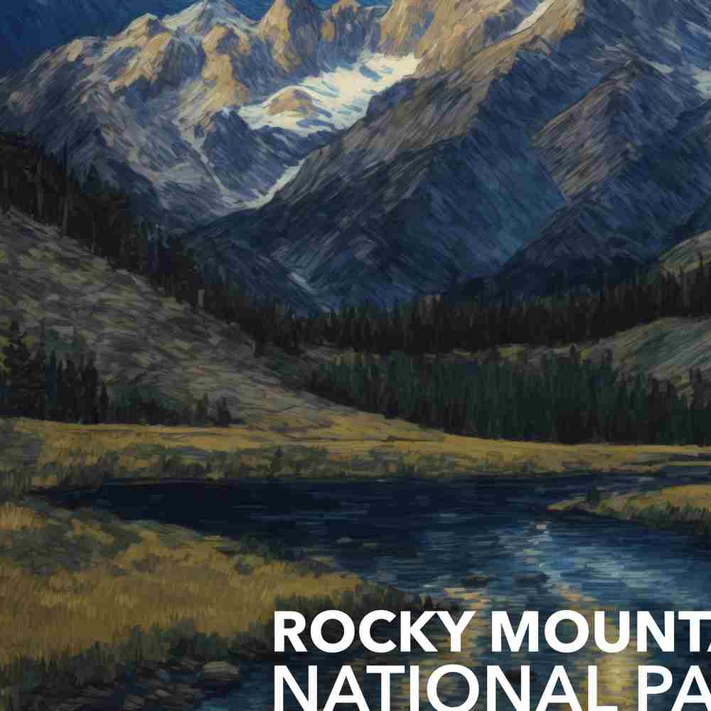 Rocky Mountain National Park Poster - Starry Night